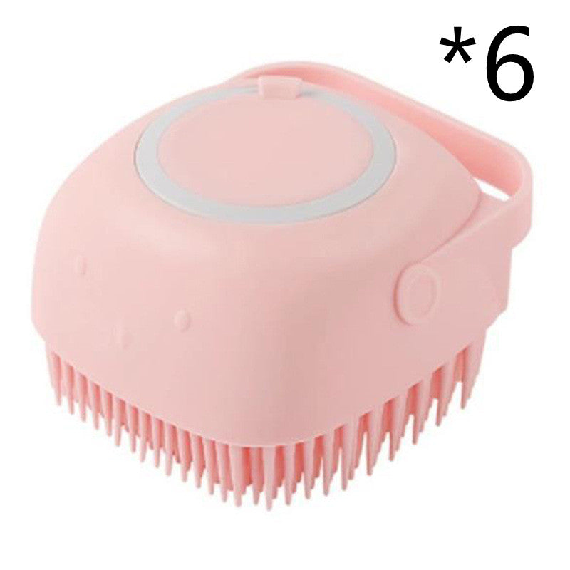 Silicone Dog Bath Brush with Shampoo Dispenser – Pet Grooming