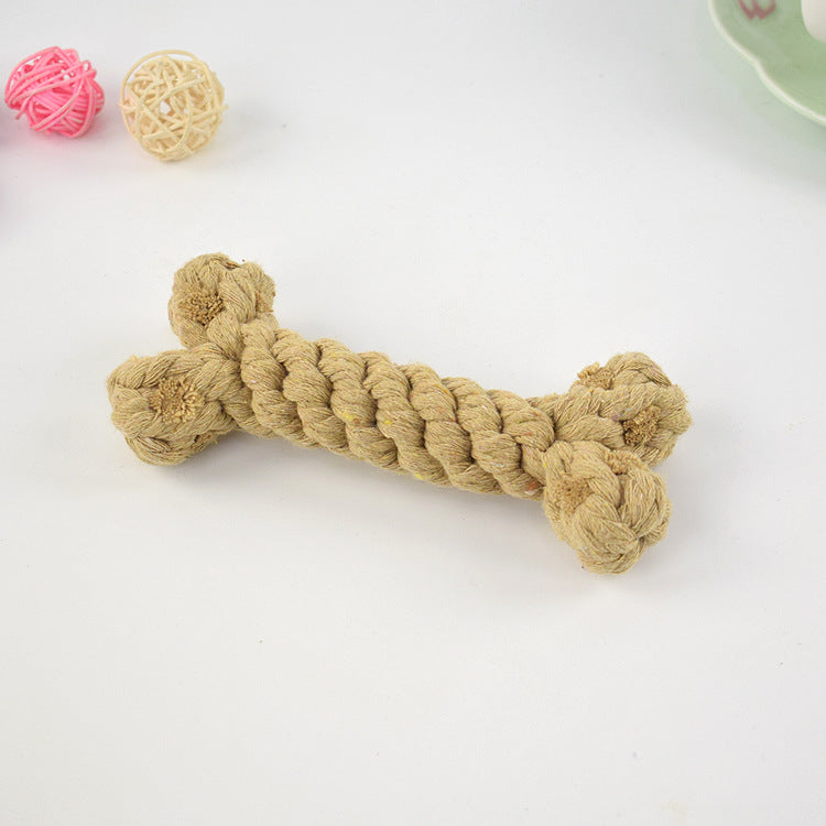 Durable Cotton Rope Dog Bone Toy for Aggressive Chewers