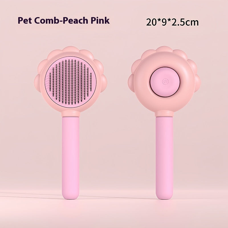 2-in-1 Self Cleaning Pet Grooming Brush with Spray for Dogs & Cats