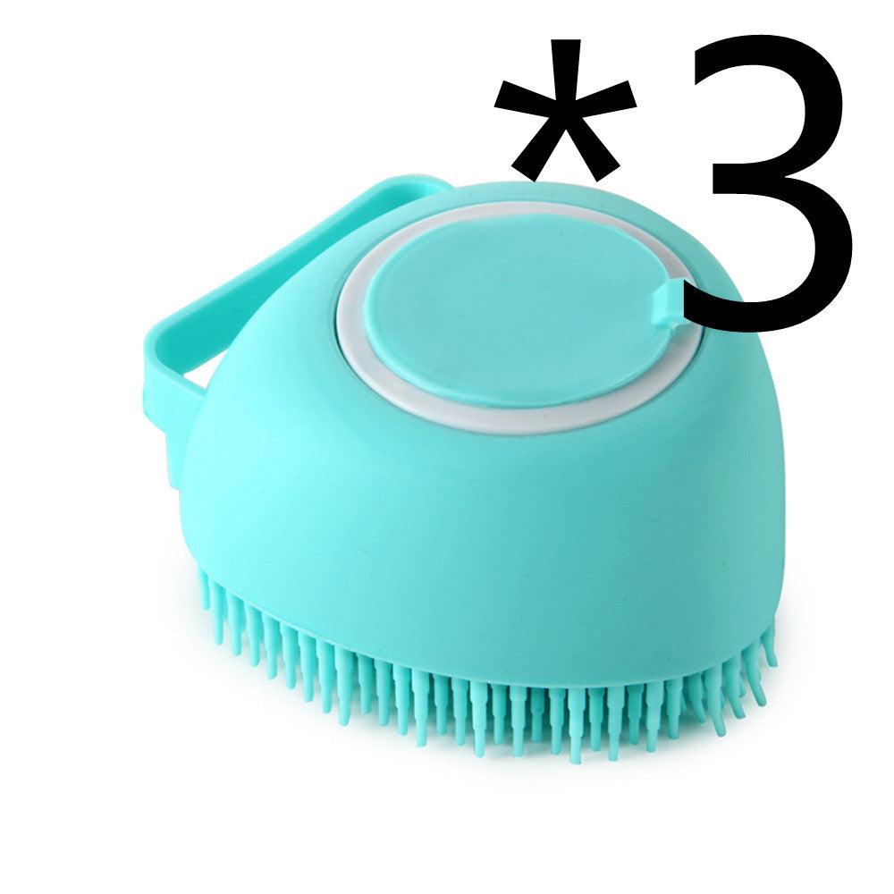 Silicone Dog Bath Brush with Shampoo Dispenser – Pet Grooming