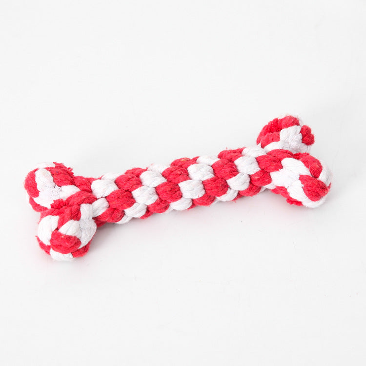 Durable Cotton Rope Dog Bone Toy for Aggressive Chewers