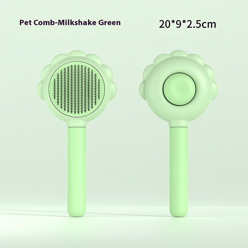 2-in-1 Self Cleaning Pet Grooming Brush with Spray for Dogs & Cats
