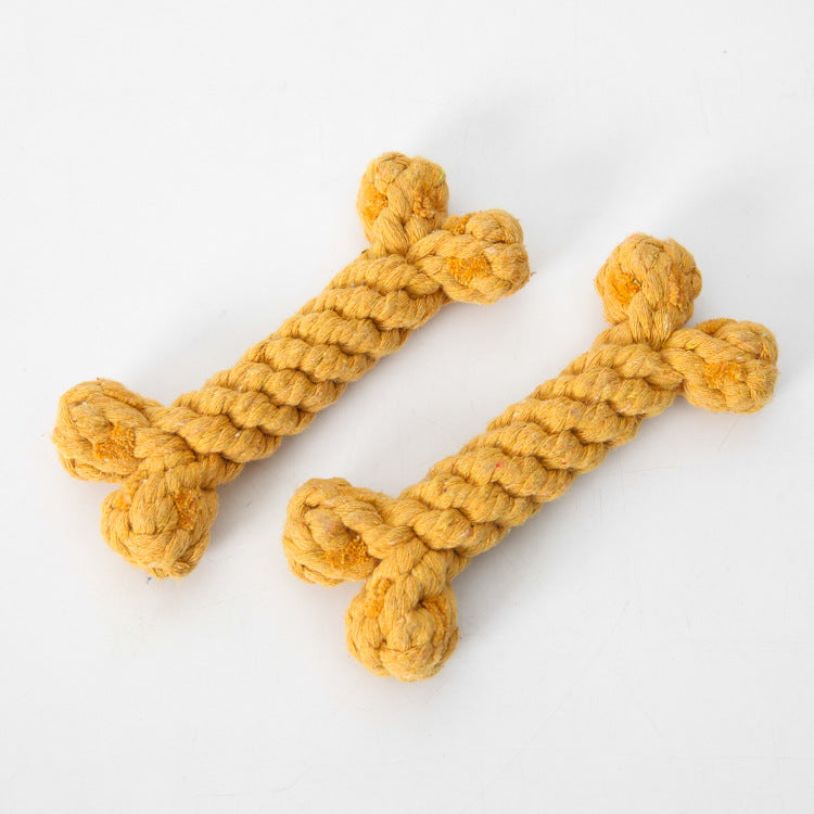 Durable Cotton Rope Dog Bone Toy for Aggressive Chewers