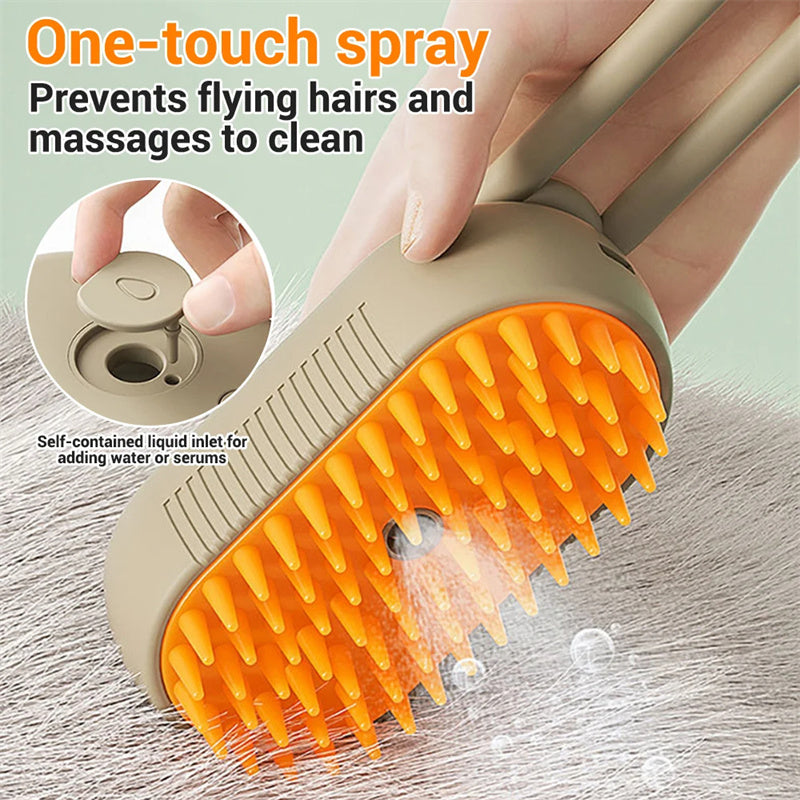 3-in-1 Steam Pet Grooming Brush for Dogs & Cats