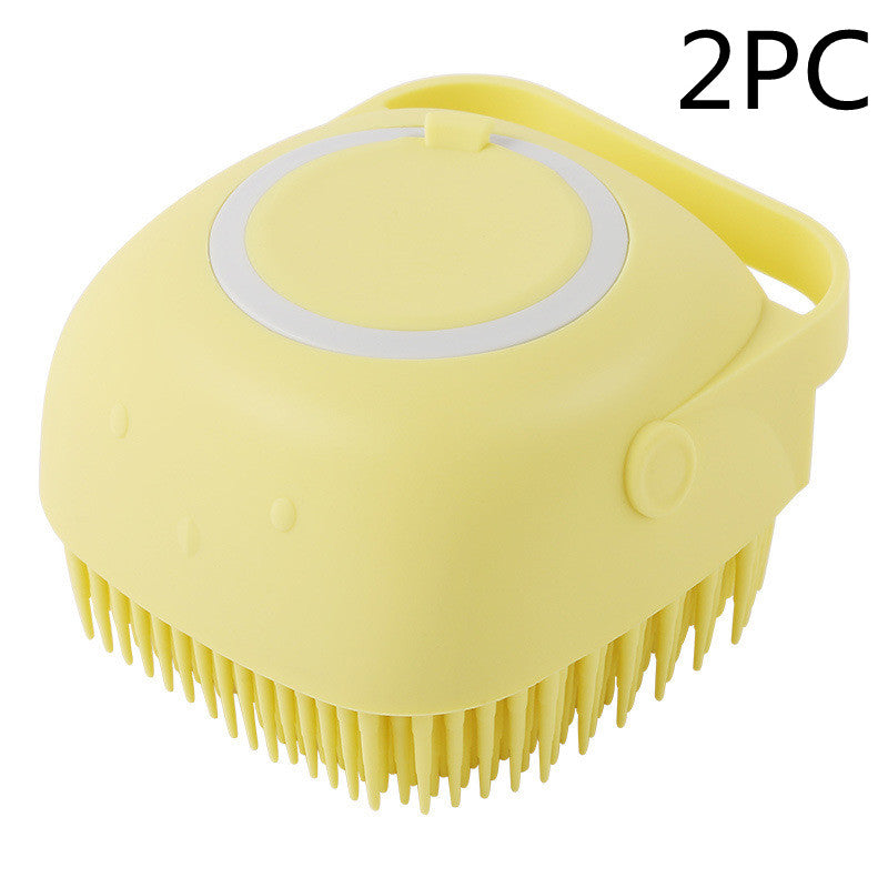 Silicone Dog Bath Brush with Shampoo Dispenser – Pet Grooming