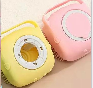 Silicone Dog Bath Brush with Shampoo Dispenser – Pet Grooming