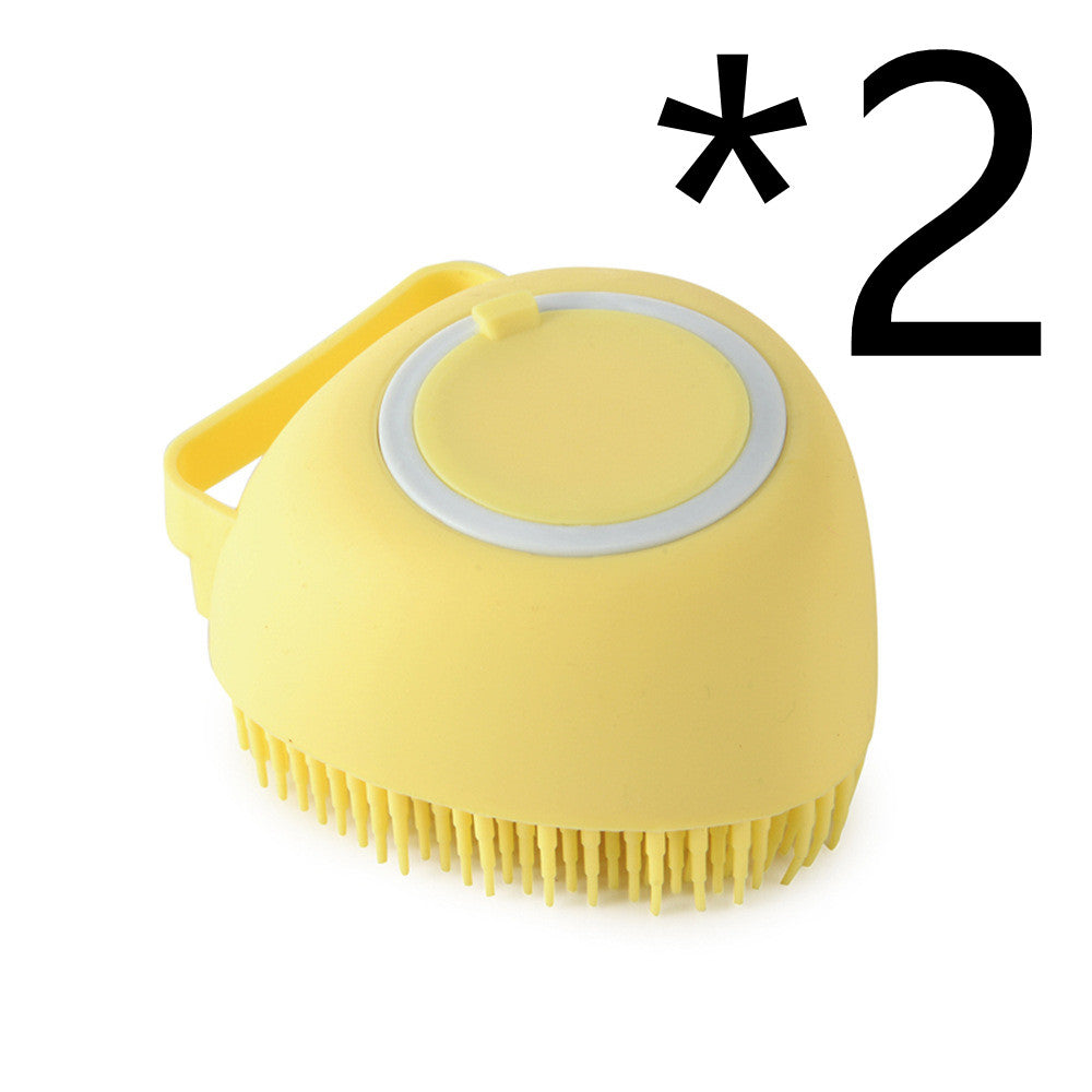 Silicone Dog Bath Brush with Shampoo Dispenser – Pet Grooming