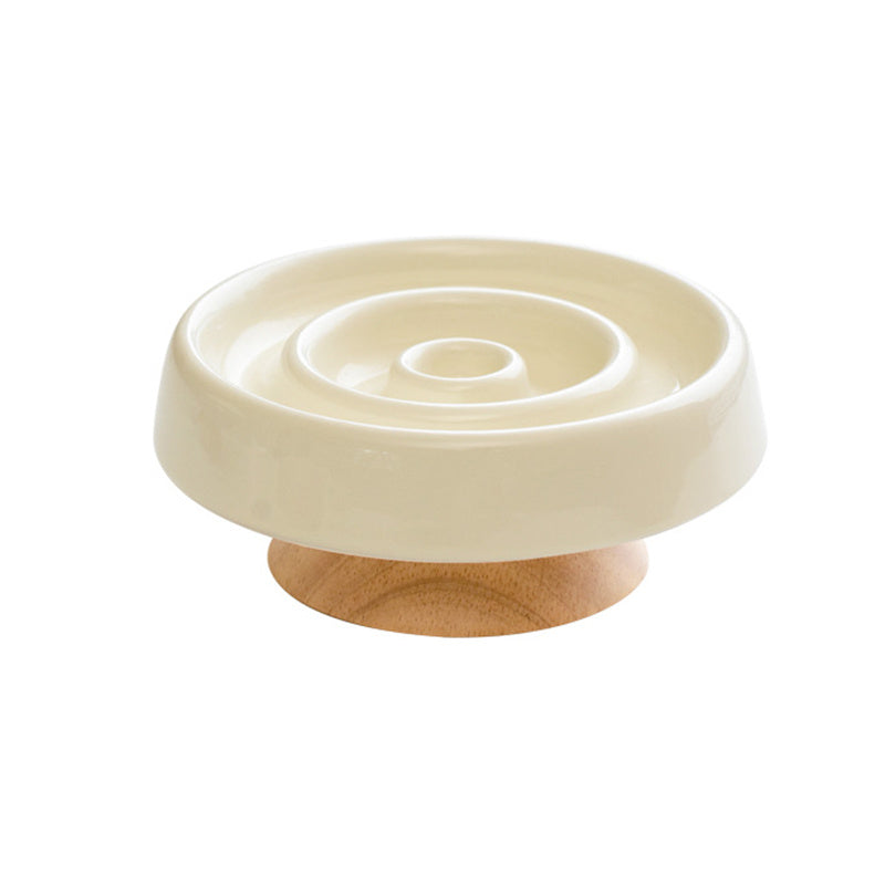Ceramic Slow Feeder Dog & Cat Bowl – Anti-Gulping Puzzle Dish