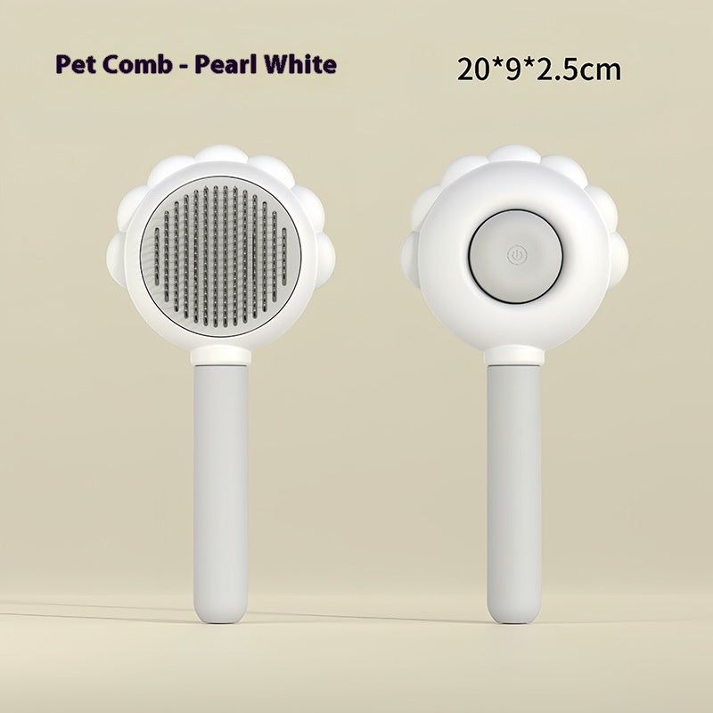 2-in-1 Self Cleaning Pet Grooming Brush with Spray for Dogs & Cats