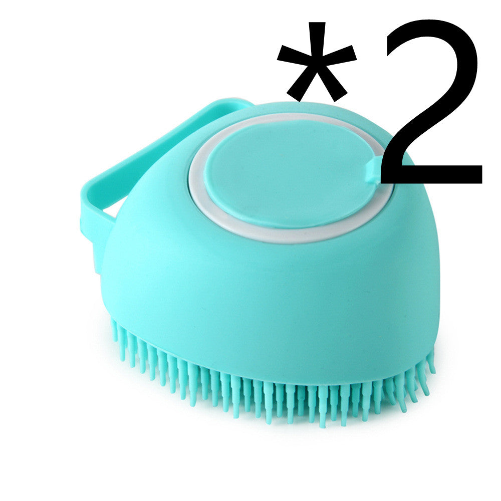 Silicone Dog Bath Brush with Shampoo Dispenser – Pet Grooming