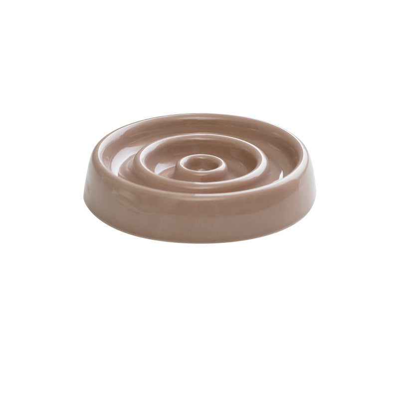 Ceramic Slow Feeder Dog & Cat Bowl – Anti-Gulping Puzzle Dish