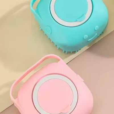 Silicone Dog Bath Brush with Shampoo Dispenser – Pet Grooming