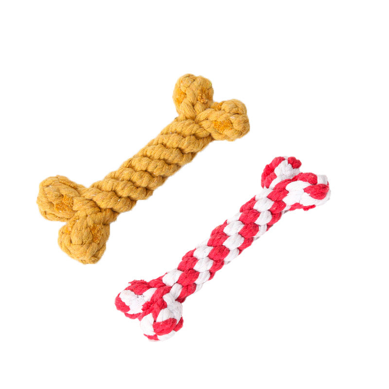 Durable Cotton Rope Dog Bone Toy for Aggressive Chewers