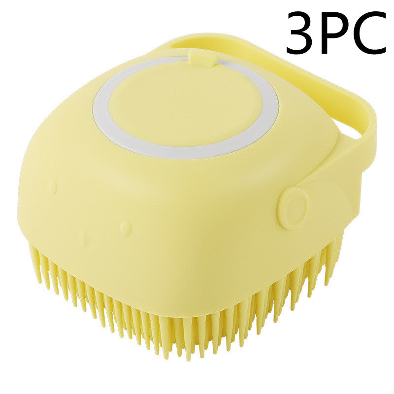 Silicone Dog Bath Brush with Shampoo Dispenser – Pet Grooming