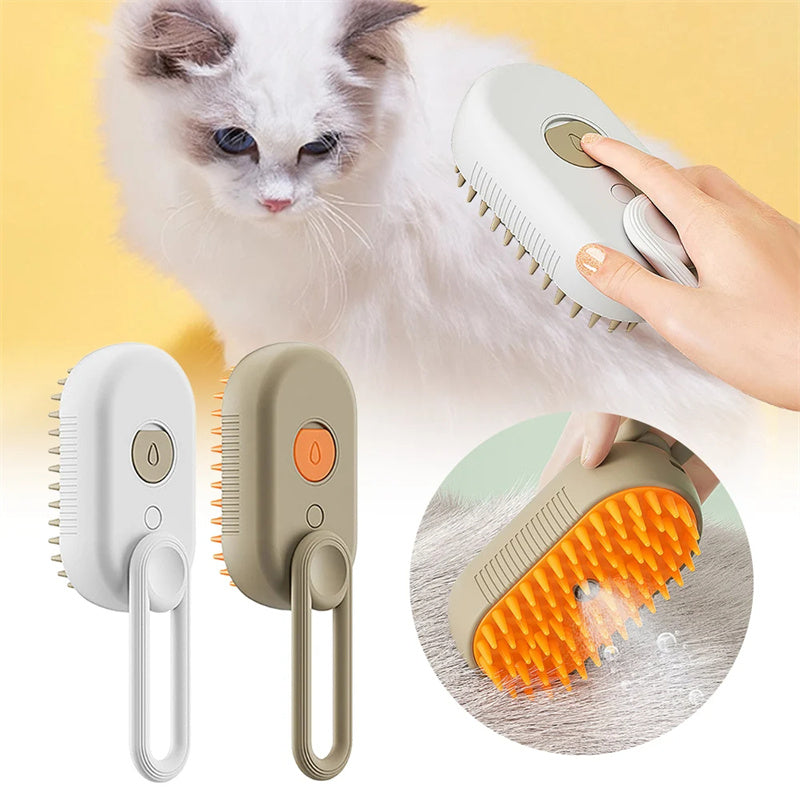 3-in-1 Steam Pet Grooming Brush for Dogs & Cats