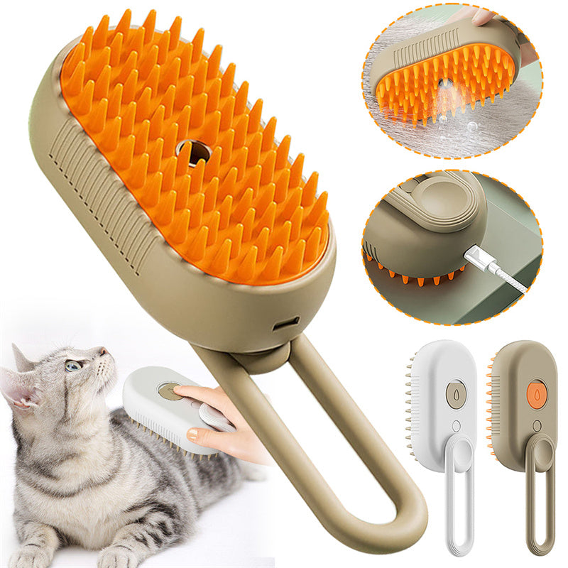 3-in-1 Steam Pet Grooming Brush for Dogs & Cats