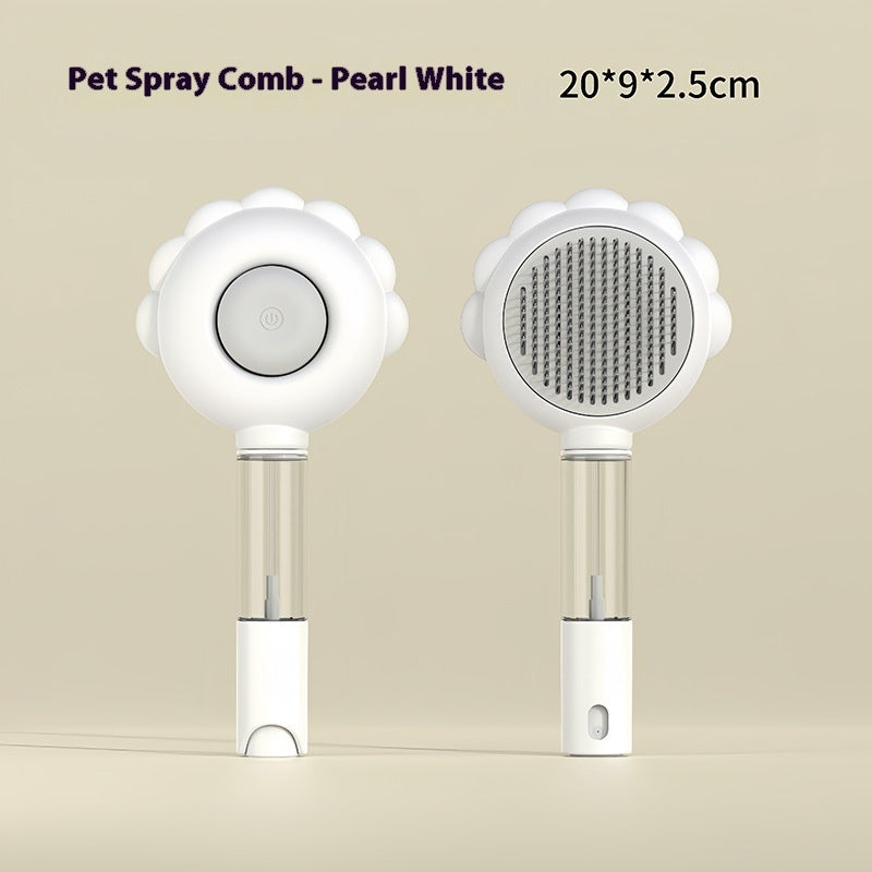 2-in-1 Self Cleaning Pet Grooming Brush with Spray for Dogs & Cats