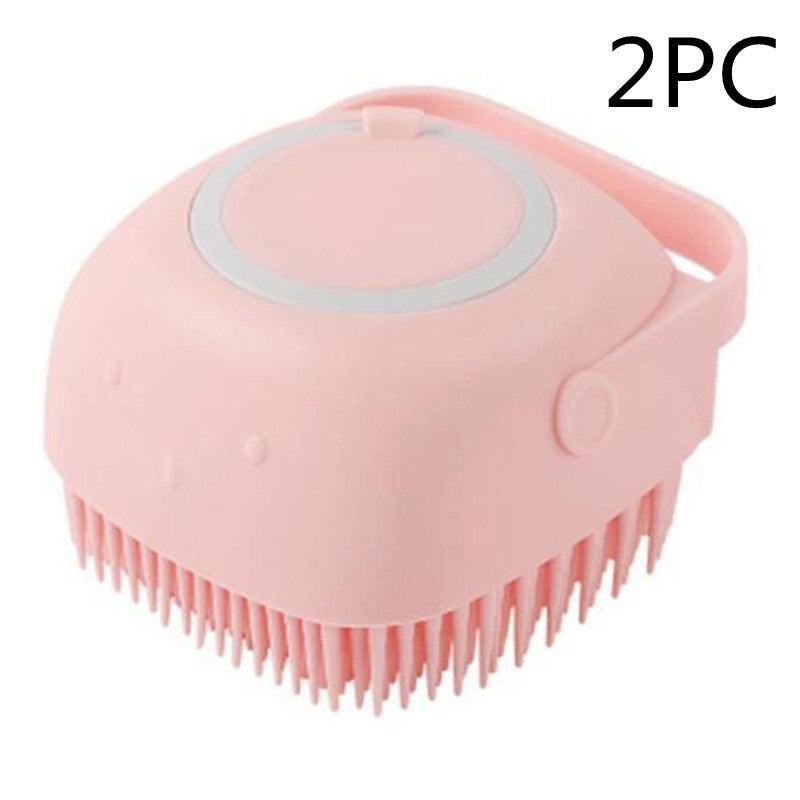 Silicone Dog Bath Brush with Shampoo Dispenser – Pet Grooming