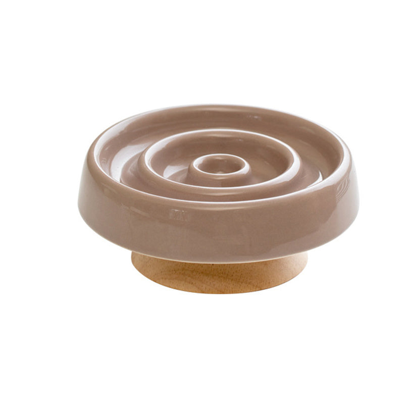 Ceramic Slow Feeder Dog & Cat Bowl – Anti-Gulping Puzzle Dish