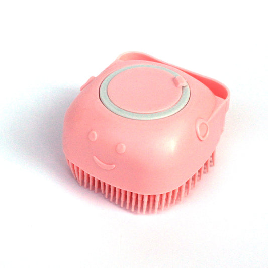 Silicone Dog Bath Brush with Shampoo Dispenser – Pet Grooming
