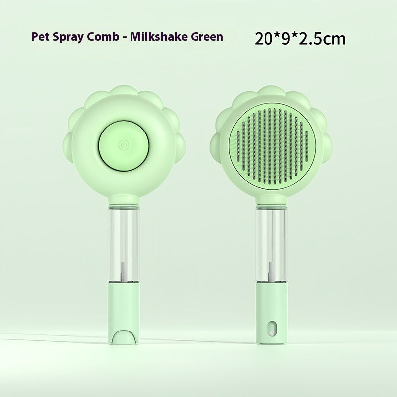 2-in-1 Self Cleaning Pet Grooming Brush with Spray for Dogs & Cats