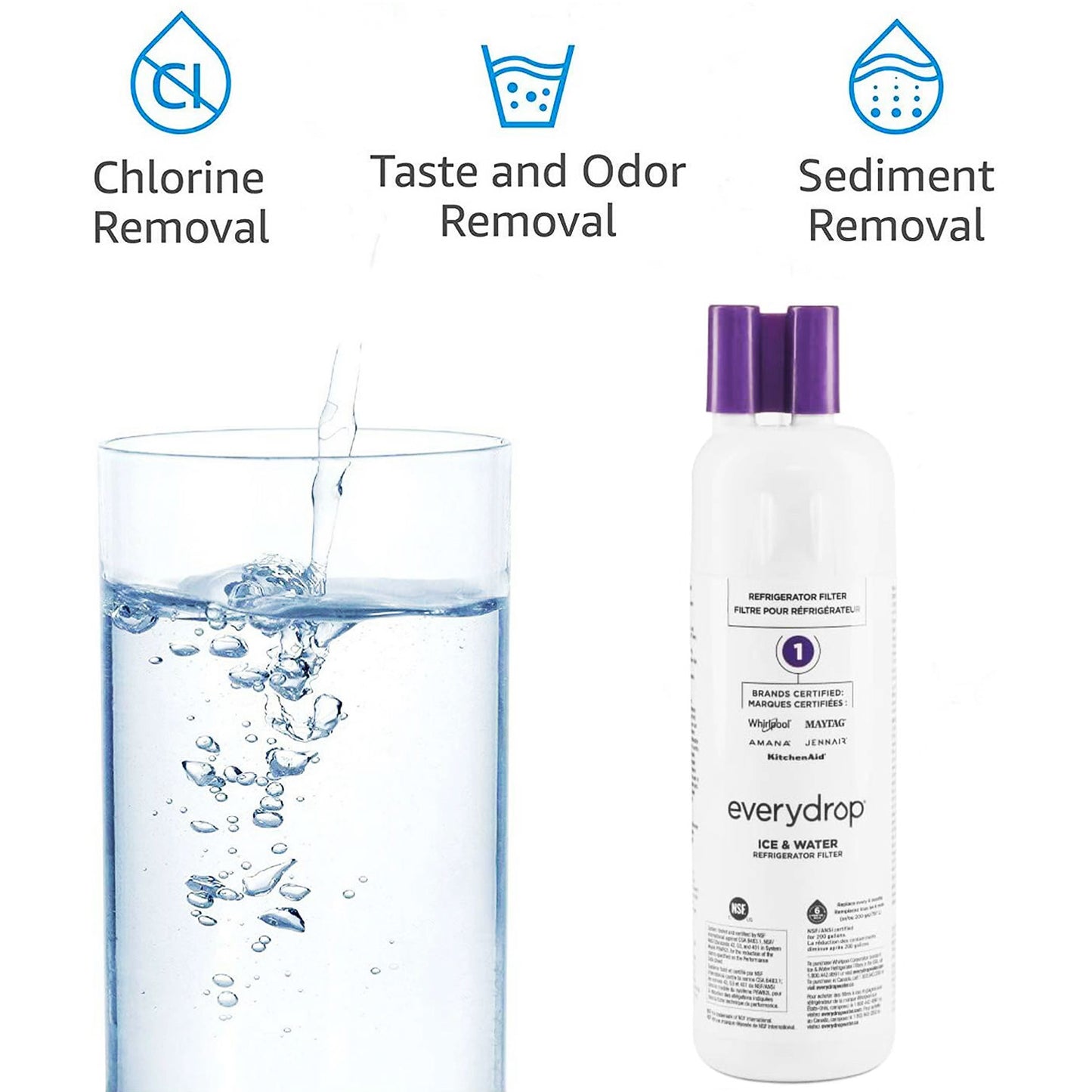 EDR1RXD1 water filter - FILTER 1 - W10295370A refrigerator water filter 1