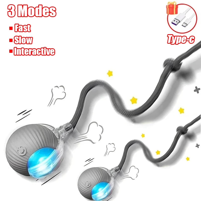 Smart Interactive Cat Toy Ball – Automatic Rolling Rechargeable Toy