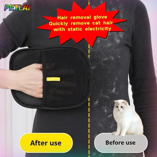 Reusable Pet Hair Remover Glove  Cat Grooming Brush