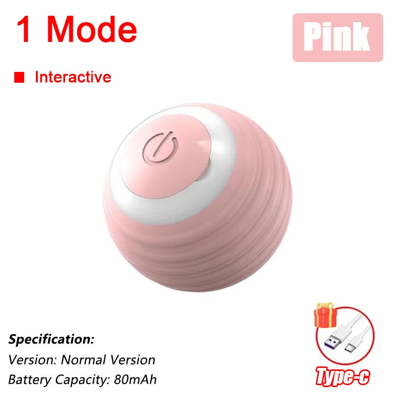 Smart Interactive Cat Toy Ball – Automatic Rolling Rechargeable Toy