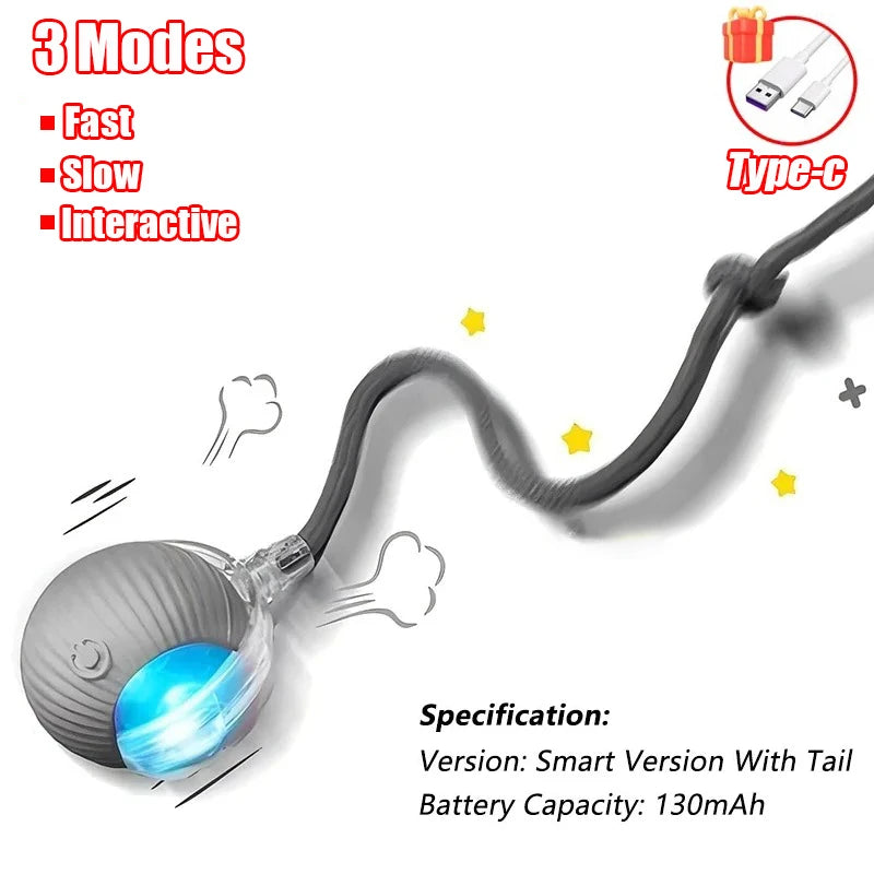 Smart Interactive Cat Toy Ball – Automatic Rolling Rechargeable Toy