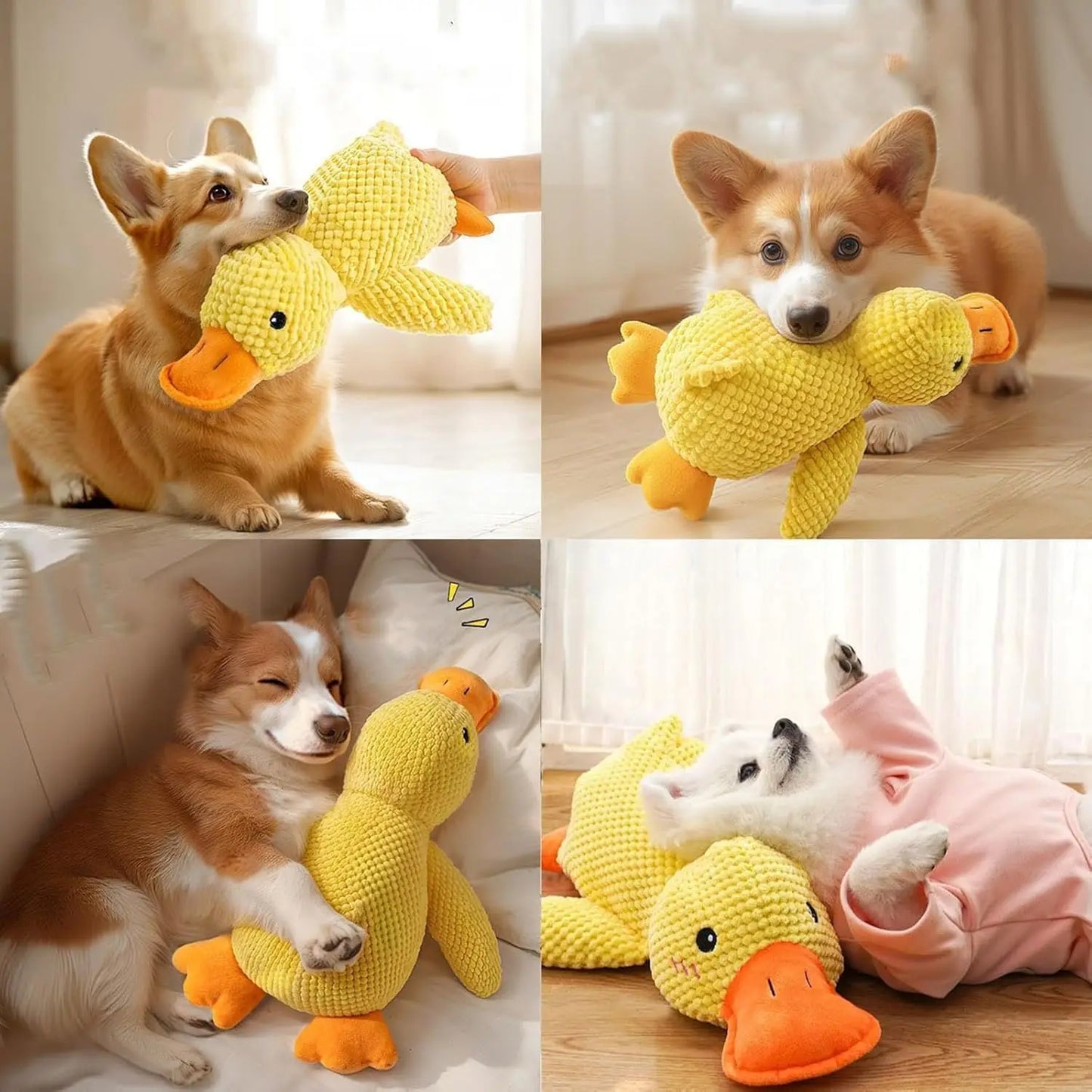 Quacking Plush Duck Dog Toy – Durable Squeaky Chew Toy