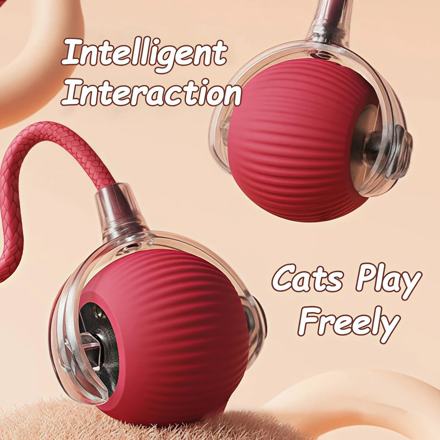 Smart Interactive Cat Toy Ball – Automatic Rolling Rechargeable Toy