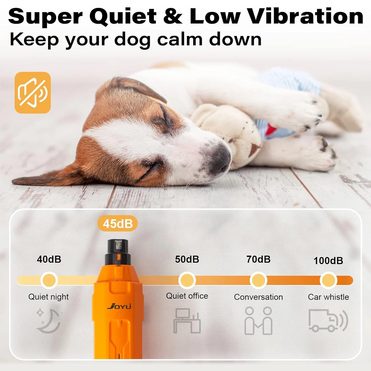 6-Speed Electric Dog Nail Grinder – Quiet Rechargeable Pet Trimmer
