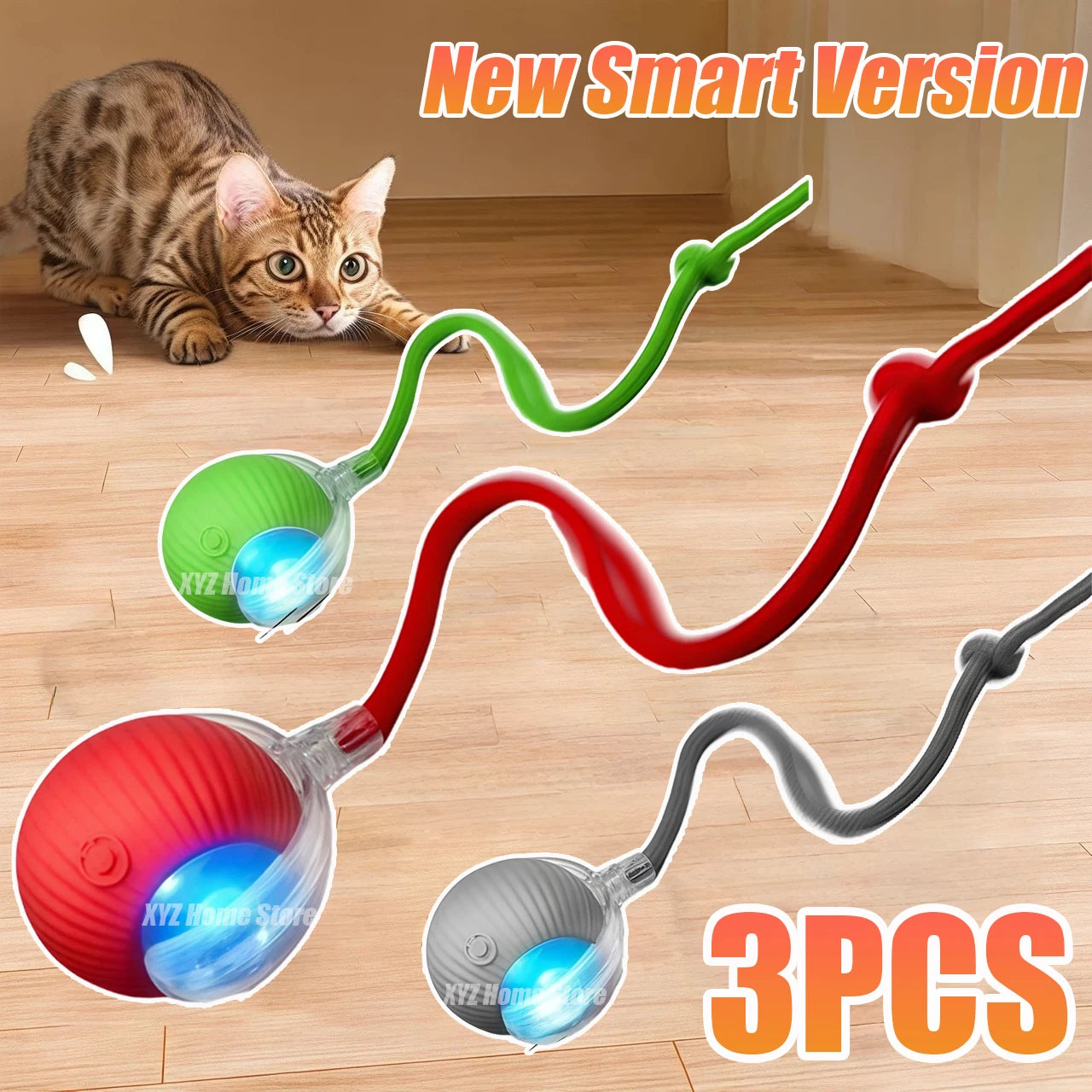 Smart Interactive Cat Toy Ball – Automatic Rolling Rechargeable Toy