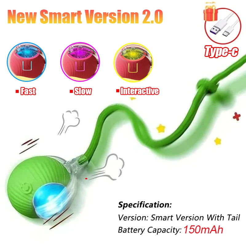 Smart Interactive Cat Toy Ball – Automatic Rolling Rechargeable Toy