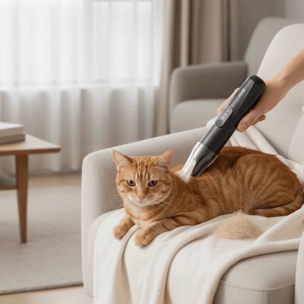 Quiet USB Rechargeable Pet Hair Trimmer with LED Precision Cut