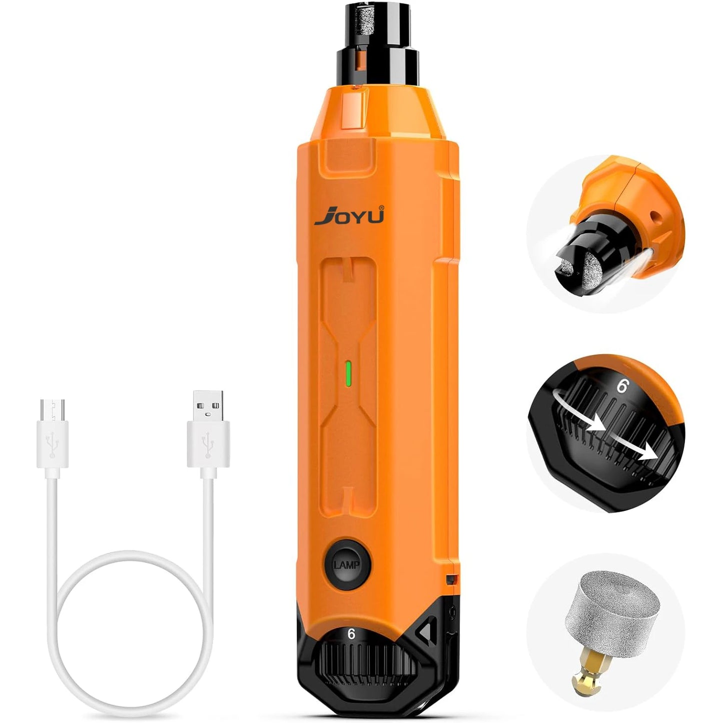 6-Speed Electric Dog Nail Grinder – Quiet Rechargeable Pet Trimmer