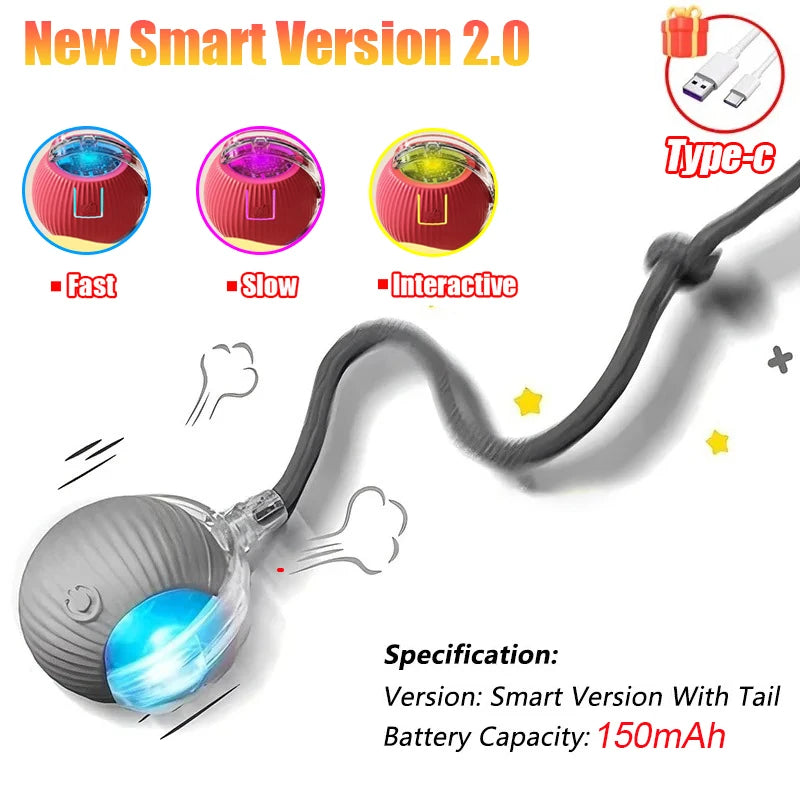 Smart Interactive Cat Toy Ball – Automatic Rolling Rechargeable Toy