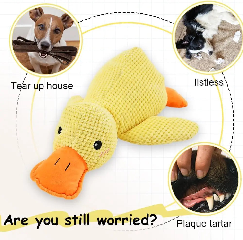 Quacking Plush Duck Dog Toy – Durable Squeaky Chew Toy