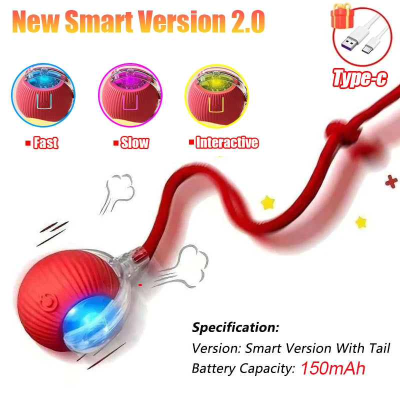 Smart Interactive Cat Toy Ball – Automatic Rolling Rechargeable Toy