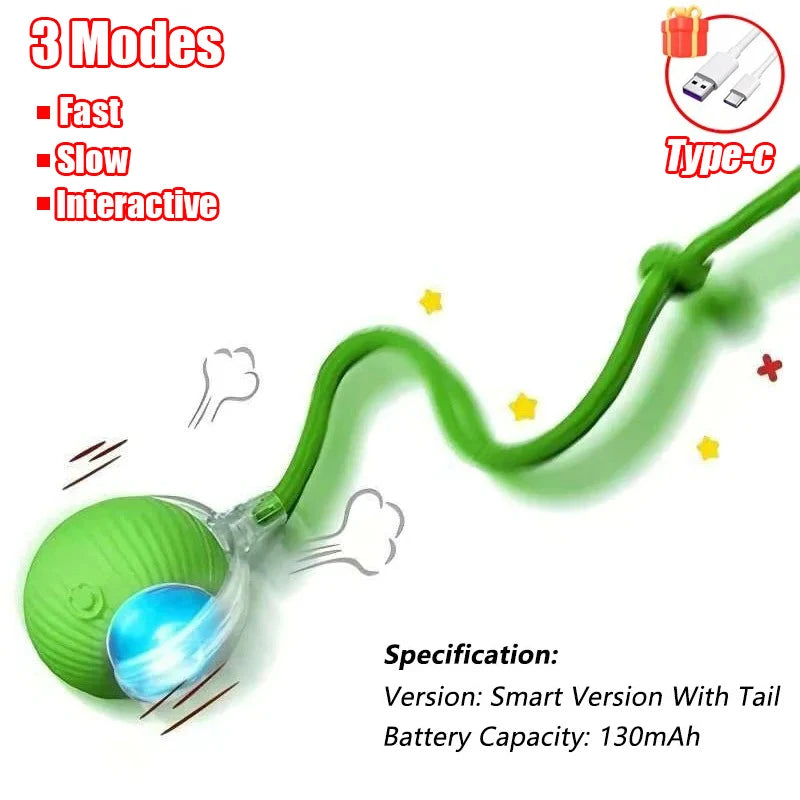 Smart Interactive Cat Toy Ball – Automatic Rolling Rechargeable Toy