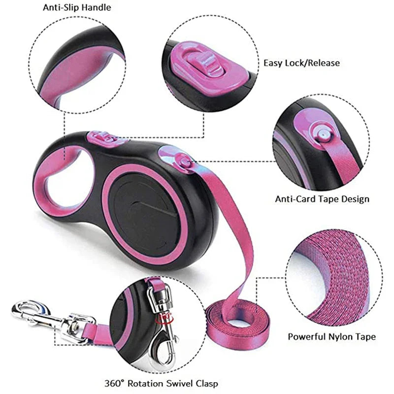 Retractable Dog Leash 16ft – Durable Automatic Lead for All Dogs