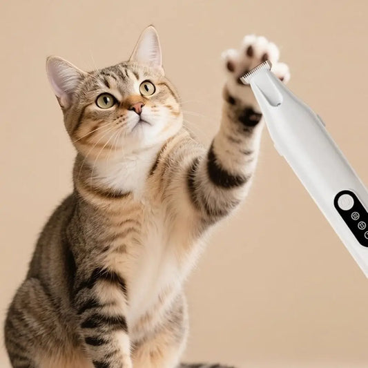 Quiet USB Rechargeable Pet Hair Trimmer with LED Precision Cut