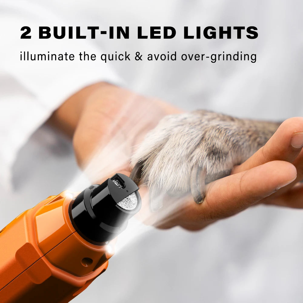 6-Speed Electric Dog Nail Grinder – Quiet Rechargeable Pet Trimmer