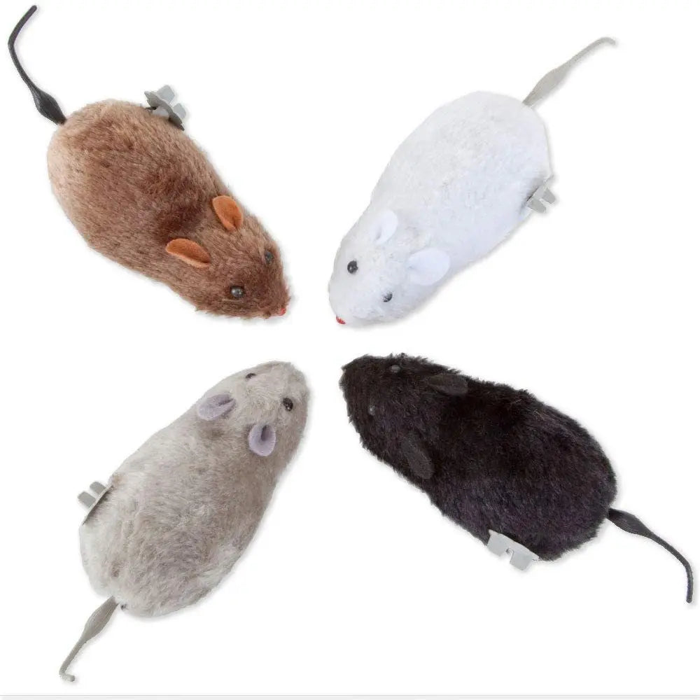 Wind-Up Plush Mouse Cat Toy – Realistic Running Pet Teaser