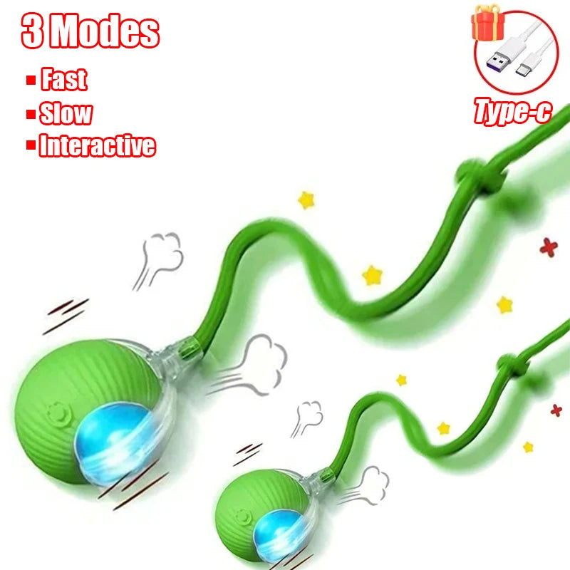 Smart Interactive Cat Toy Ball – Automatic Rolling Rechargeable Toy