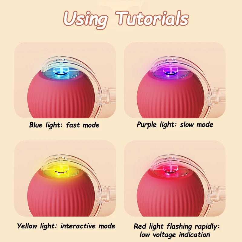 Smart Interactive Cat Toy Ball – Automatic Rolling Rechargeable Toy