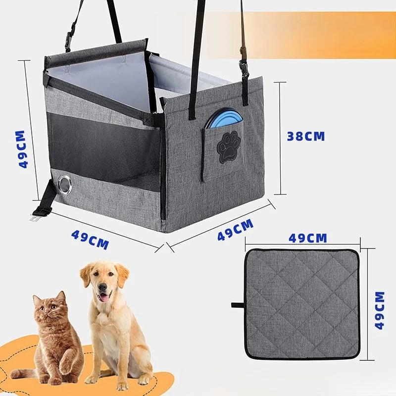 Portable Dog Car Seat Carrier – Waterproof Travel Booster