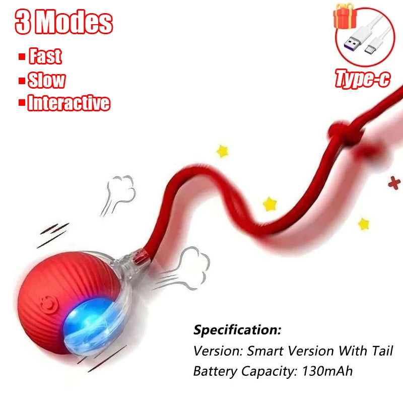 Smart Interactive Cat Toy Ball – Automatic Rolling Rechargeable Toy