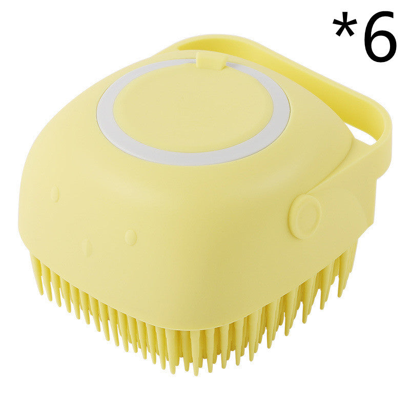 Silicone Dog Bath Brush with Shampoo Dispenser – Pet Grooming